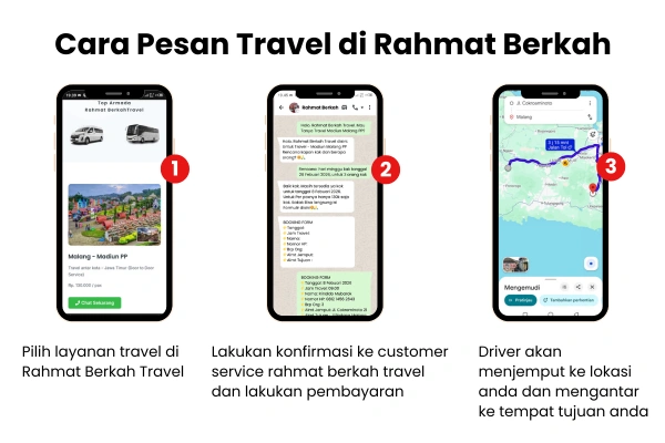 cara pesan travel di rahmat berkah